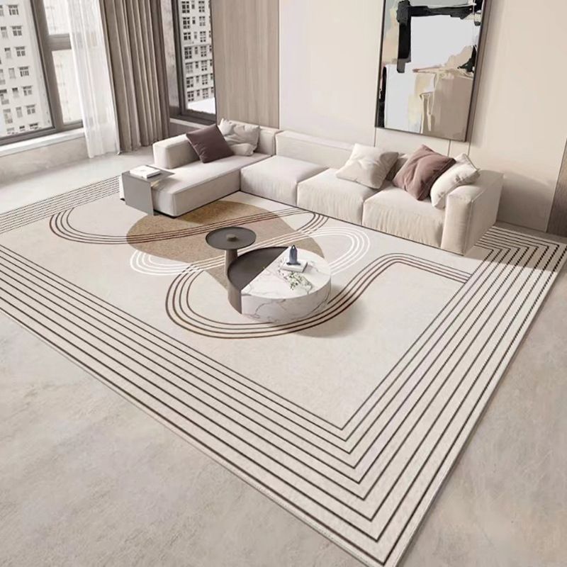 Beige moderne tapijt polyester kleur klont tapijt niet-slip achterste tapijt voor woningdecoratie