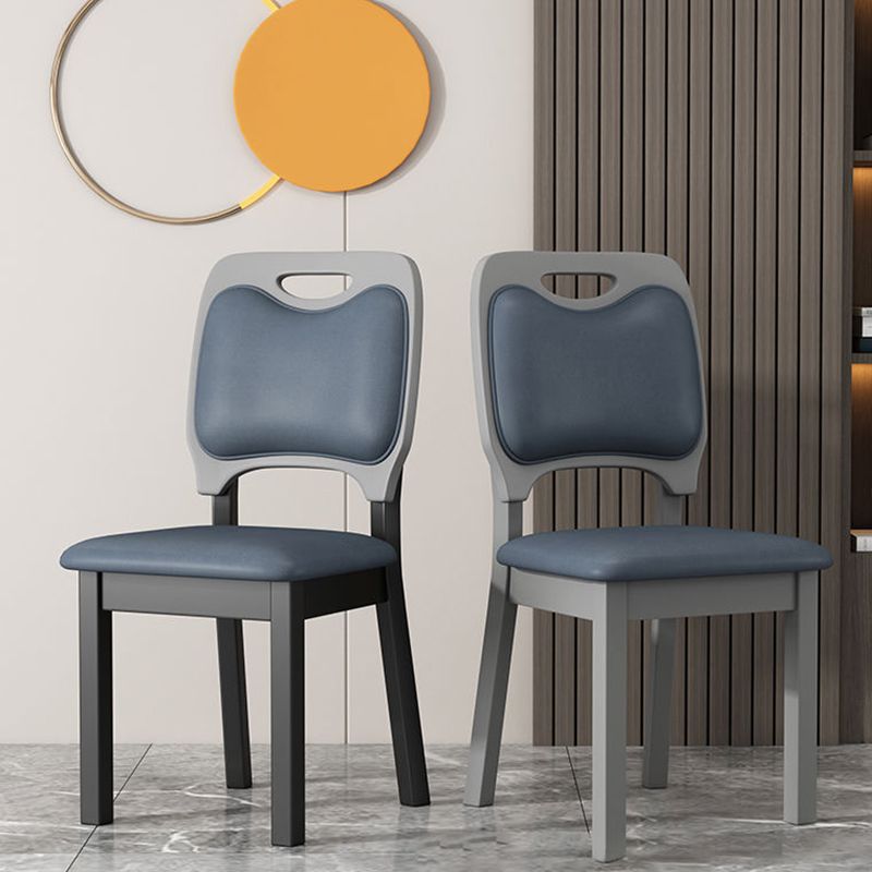 Wood Industrial Indoor-Outdoor Side Chair Open Back Dining Side Chair