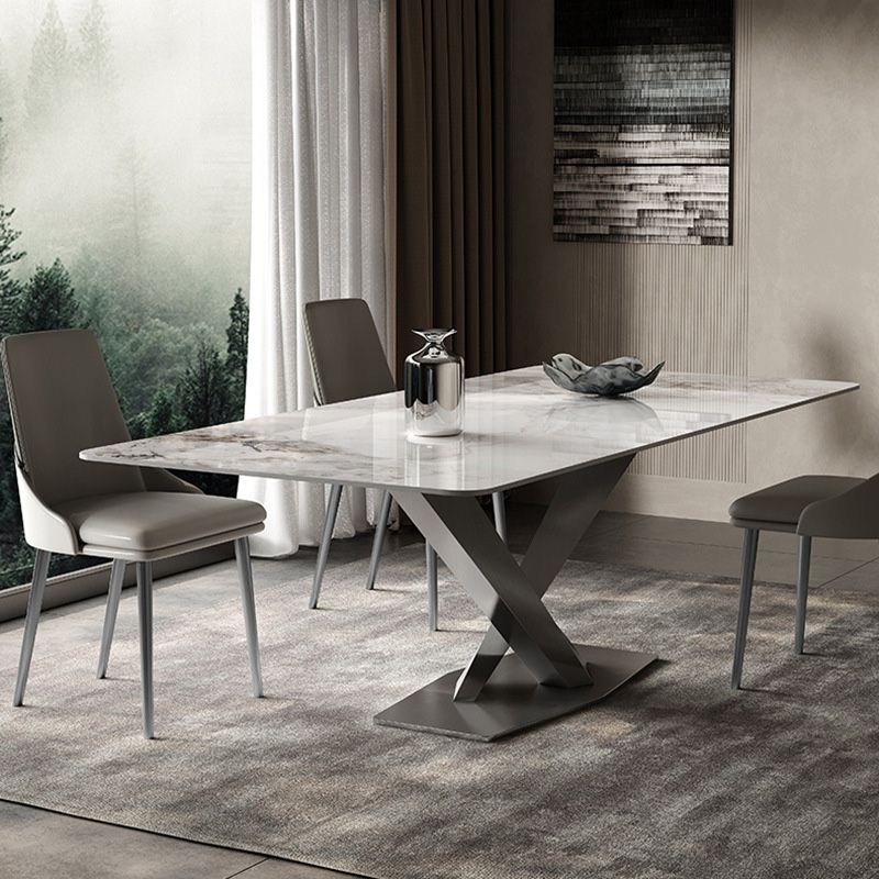 Medieval Modern Stone Dinette Table Rectangle Table for Dining Room
