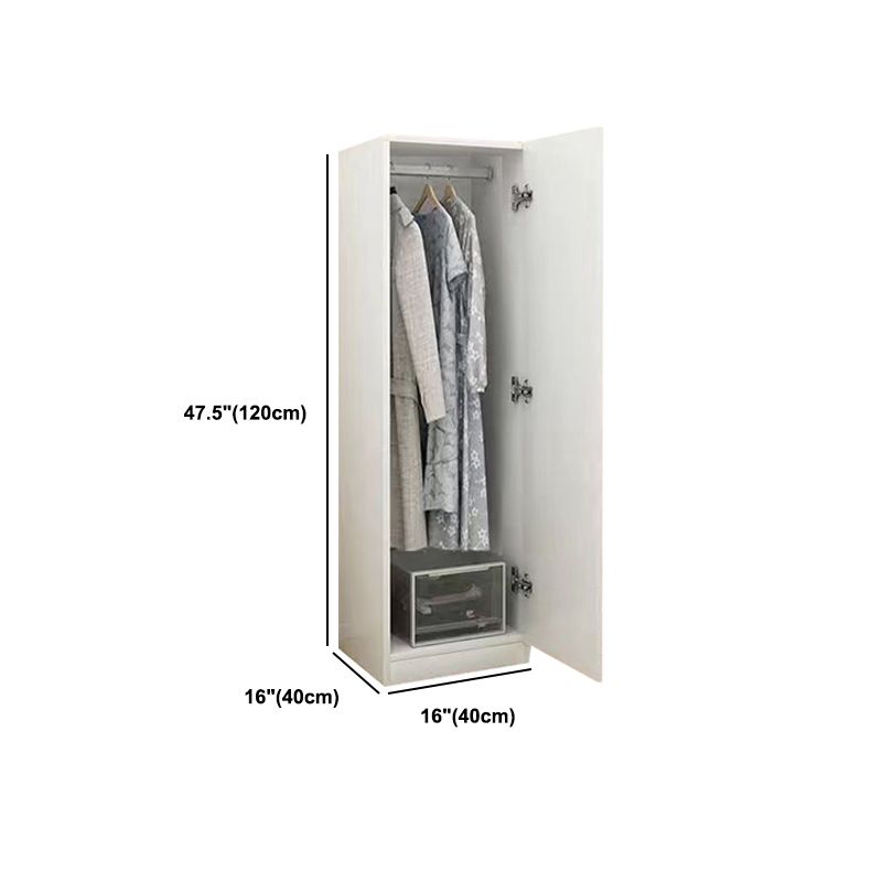Contemporary White Wardrobe Armoire Hinged Wardrobe Cabinet for Home
