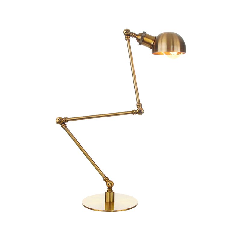 Lámpara de mesa de sombra de tazón dorada con estilo industrial 4 "/8.5" W 1 Lighting de mesa de metal ligero con brazo ajustable