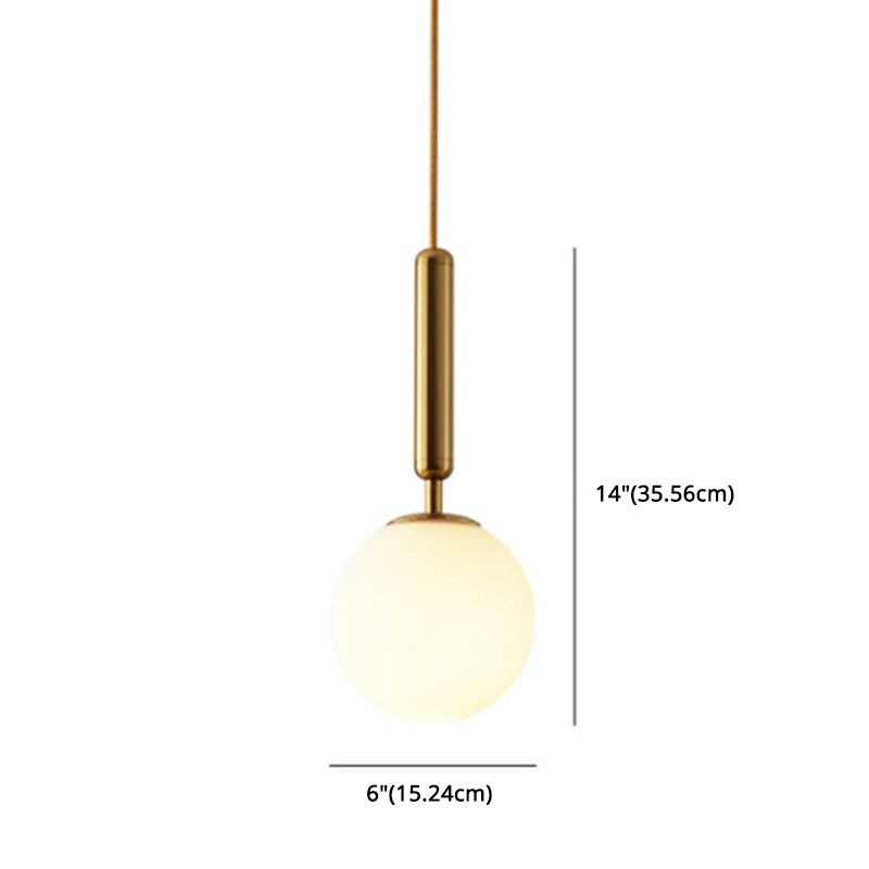 Spherical Pendant Lighting Fixture Simplicity Style Glass Hanging Light for Bedroom