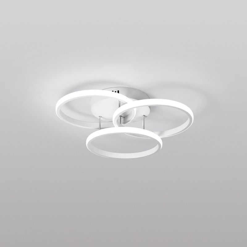 Metal Round Shade Flush Ceiling Light Modern 3-Lights Flush Mount Fixture