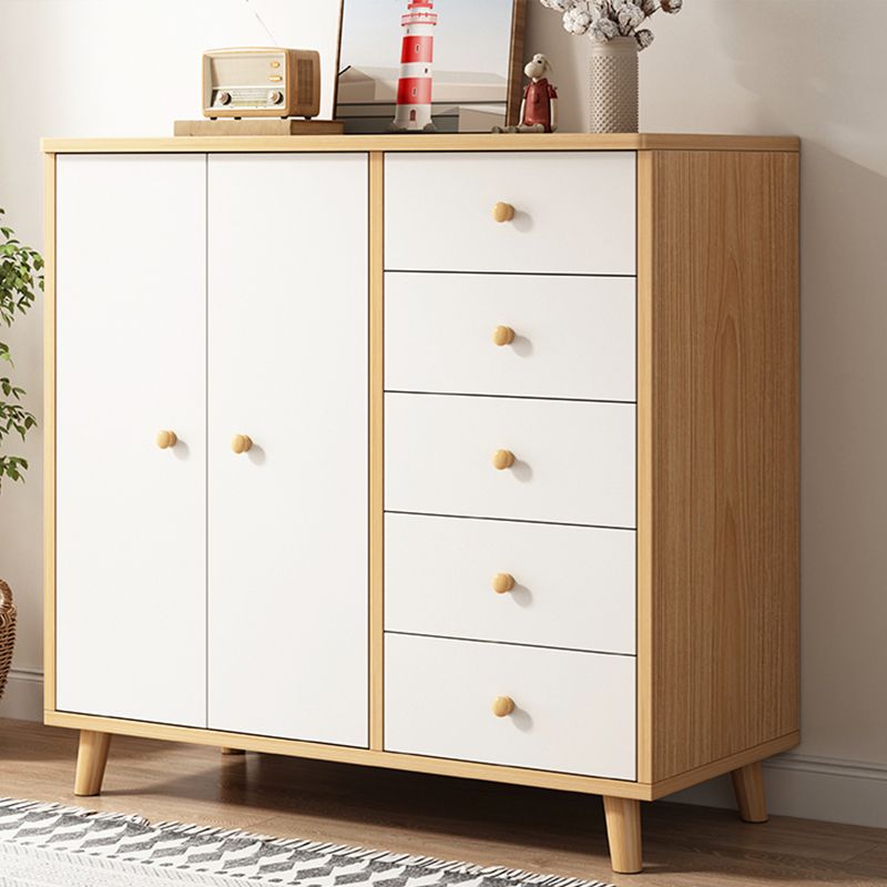 Modern Rectangle Storage Cabinet with Drawer Wooden Accent Cabinet