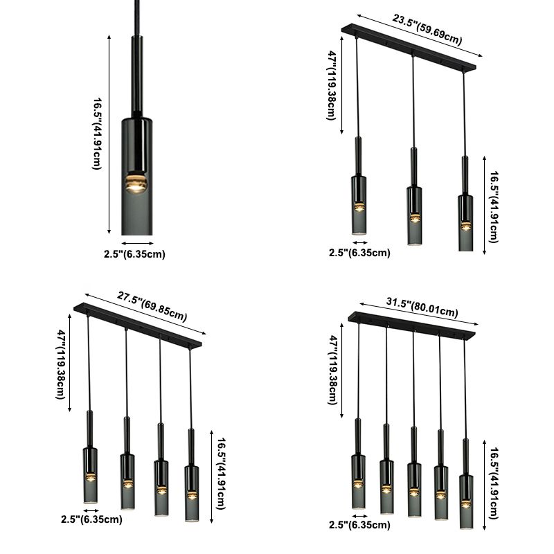 Cylindrical Shape Crystal Chandelier Pendant Light Simple Modern Style Indoor Ceiling Hanging Light