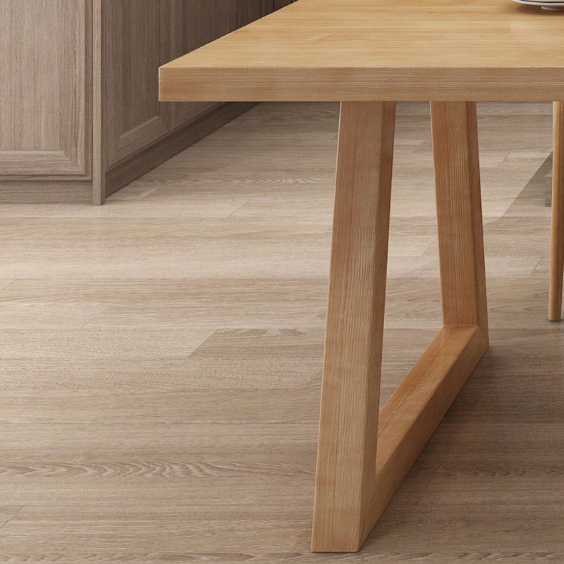 Dennen vaste houten rechthoek tafel moderne eettafel in de natuur met dubbel voetstuk