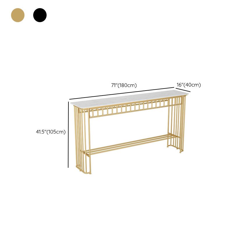 Industrial Rectangle Bistro Bar Desk Faux Marble Bistro Table for Indoor