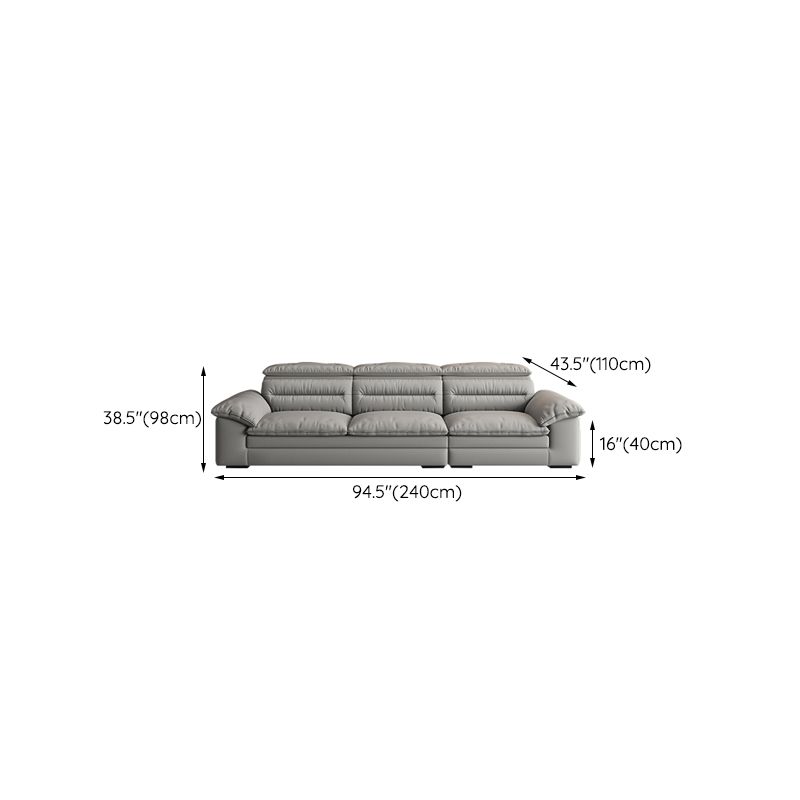 Farmhouse Pillow Top Arm Sofa Gray Down Fill Cushions Seating