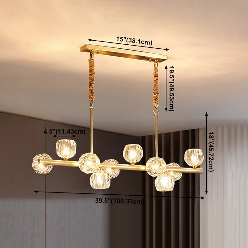 Modern Style Dining Pendant Light Crystal Shade Chandelier Lamp Fixture for Kitchen