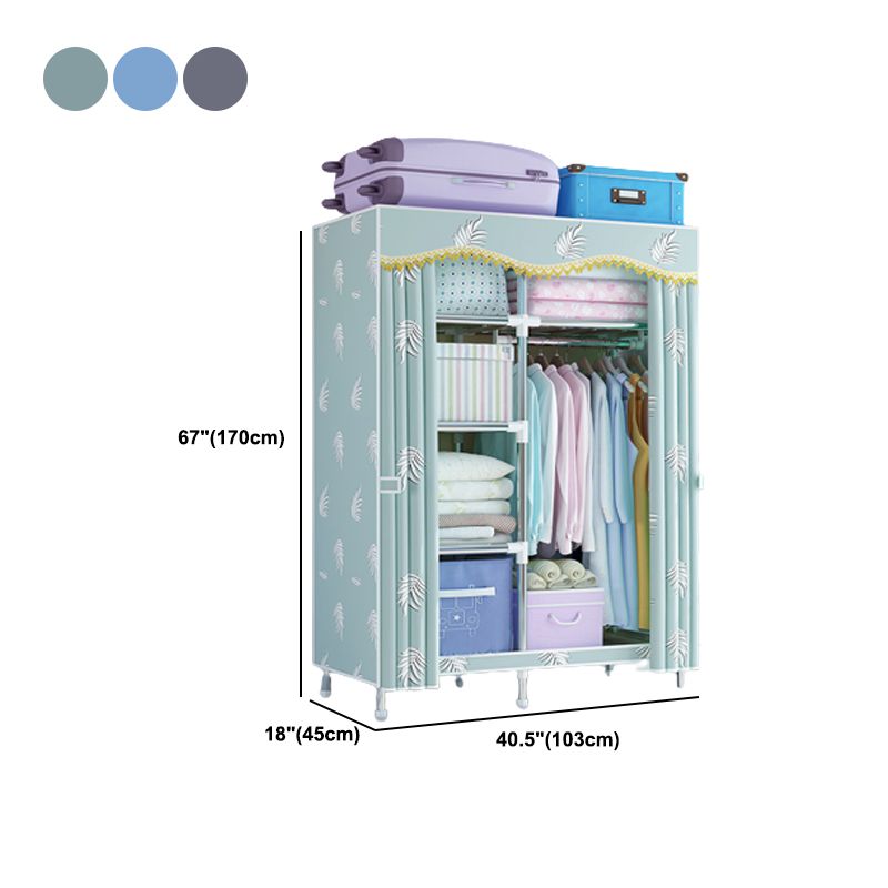 Contemporary Style Wardrobe Metal Wardrobe Closet with 1-Door