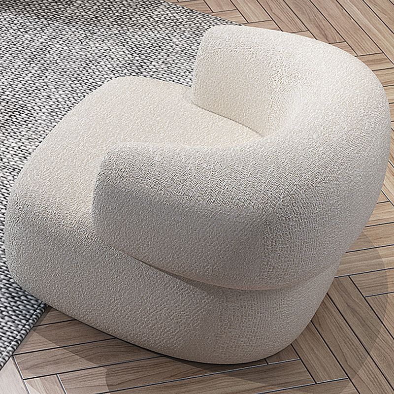 Modern Camel Back Sofa 27.56"High Round Arm Sofa for Apartment, White