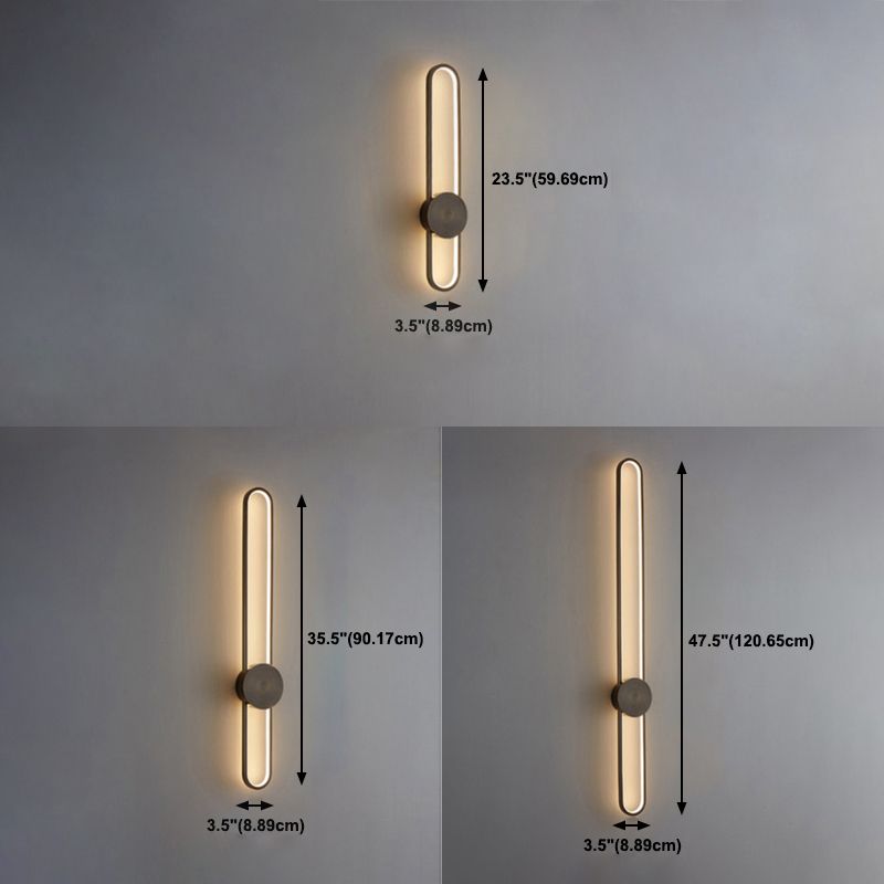 Oval Wall Lamp Aluminum Simple Design Simple Style LED Light Wall Sconce
