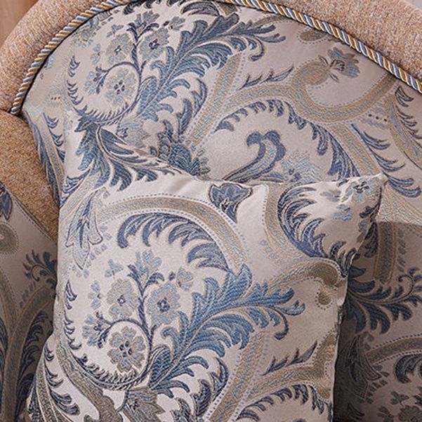 Bohemian Damask Flared Arms Chaise Lounge with Cushioned for Bedroom and Living Room