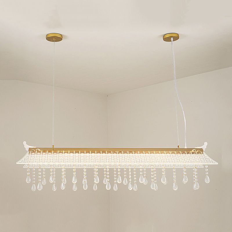 Modern Single Golden Kitchen Island Lighting LED Ceiling Light with Crystal