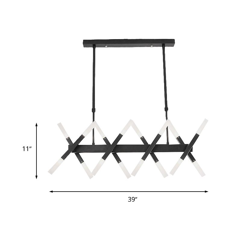 Acrylic Tube Island Pendant Modern 16/20 Lights Black/White/Gold Ceiling Pendant Light for Dining Room