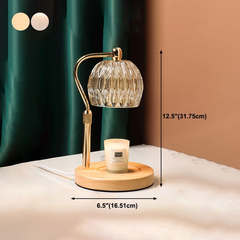 Nordic Glass Table Lamp Aromatherapy Melting Wax Desk Lamp without Candles for Bedroom