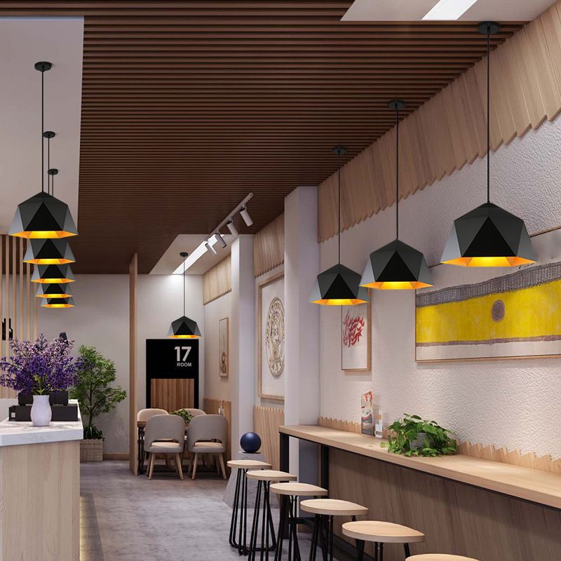 Macaron Style 1 Suspension de tête Lumière en aluminium Rhombus Pendante Pendante pour salle à manger