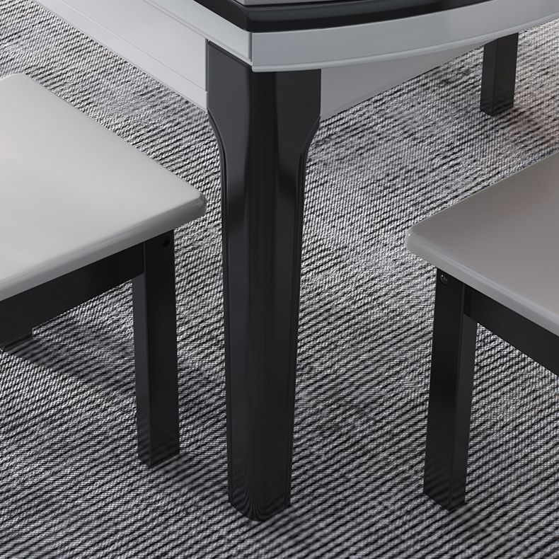 Foldable Dinette Table with Wood Base Modern Stone Top Dining Table