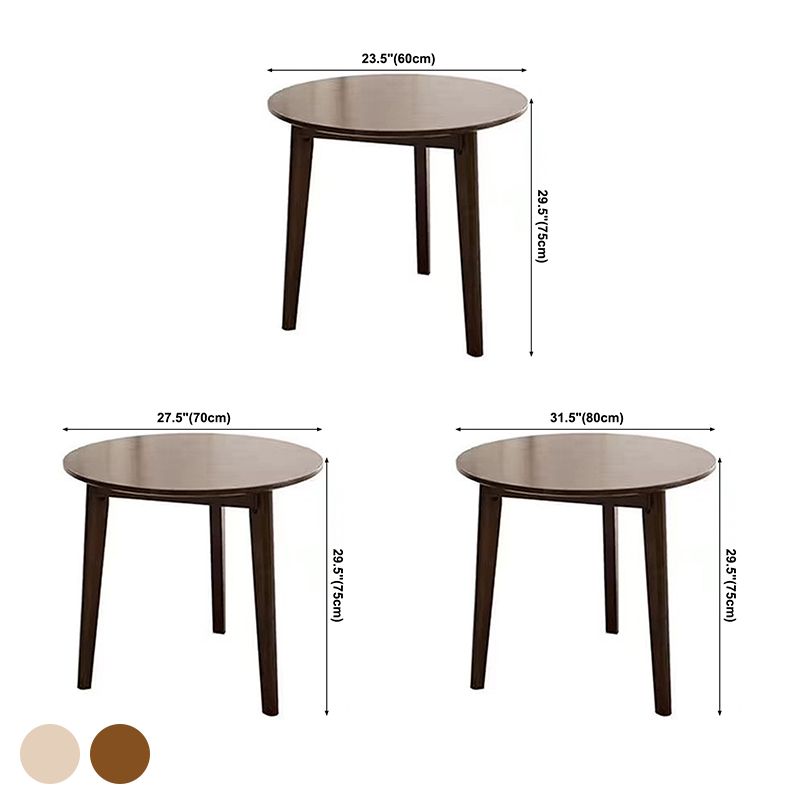 Rubberwood Solid Wood Tripod Table Simplicity Dining Table Round for Kitchen Home