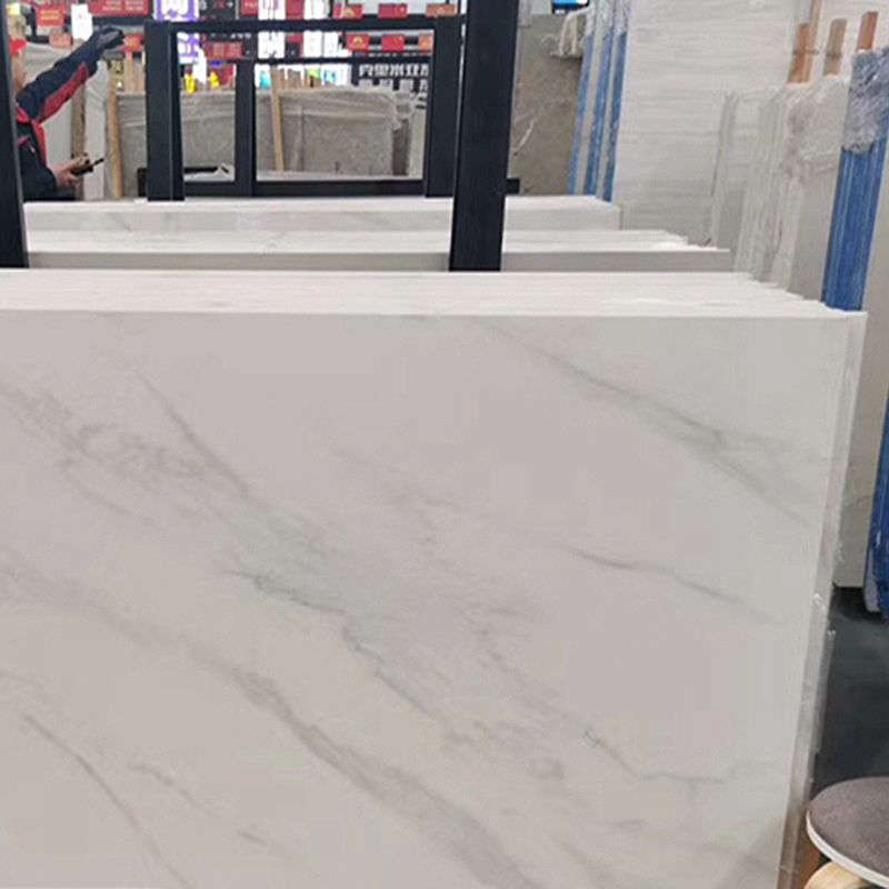 Stone Oval Dining Table Simple White Furniture with Solid Wood Double Pedestal