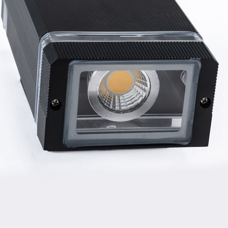 Minimalismo de aluminio Luz de luz de pared Negro al aire libre 1 luz de pared de pared Luz de pared