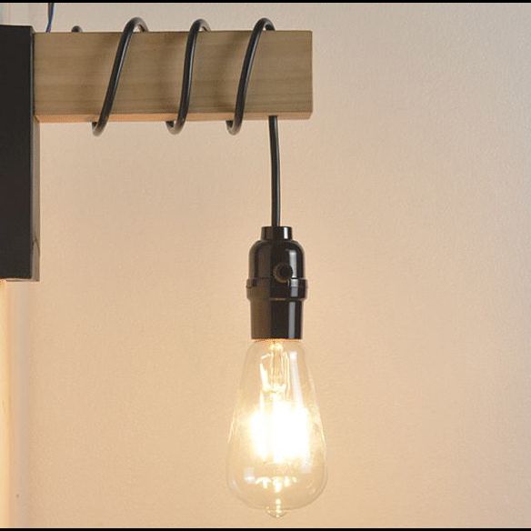 Lampada del braccio di oscillazione lampada in stile minimalista creativo 1 legno 1 flione di luce