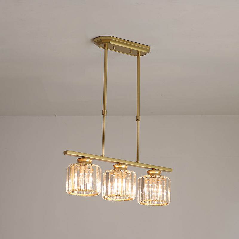 Éclairage de l'île géométrique Modernisme Crystal Chandelier Lightture pour salle à manger