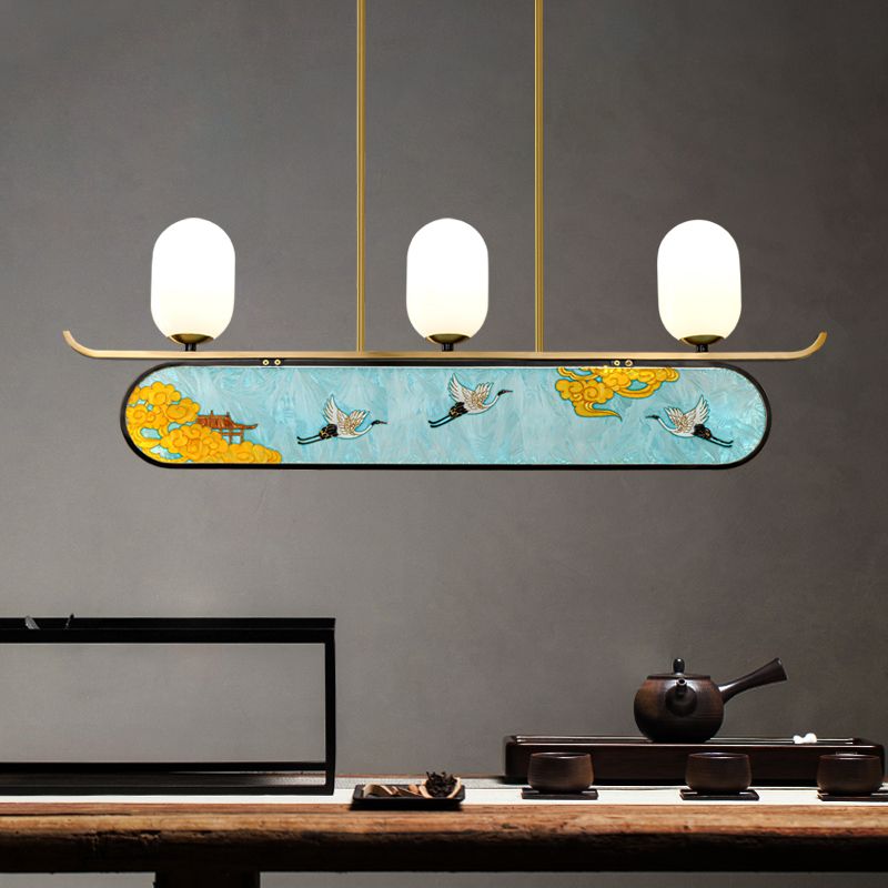 Modern Cylinder Island Lighting Fixtures Glass Island Pendants