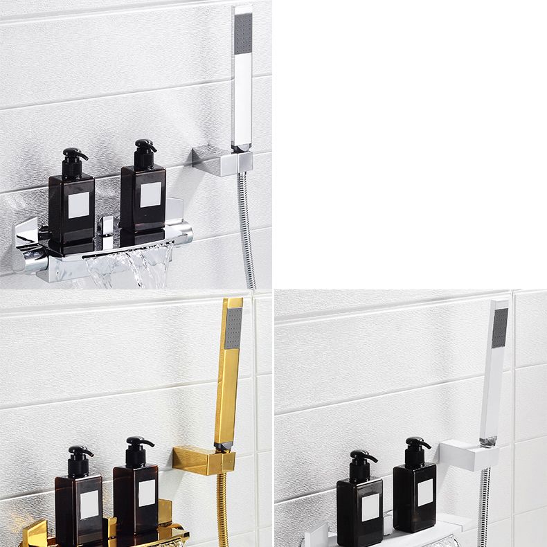 Wall Mounted Metal Tub Filler Low Arc Freestanding Bathtub Faucet