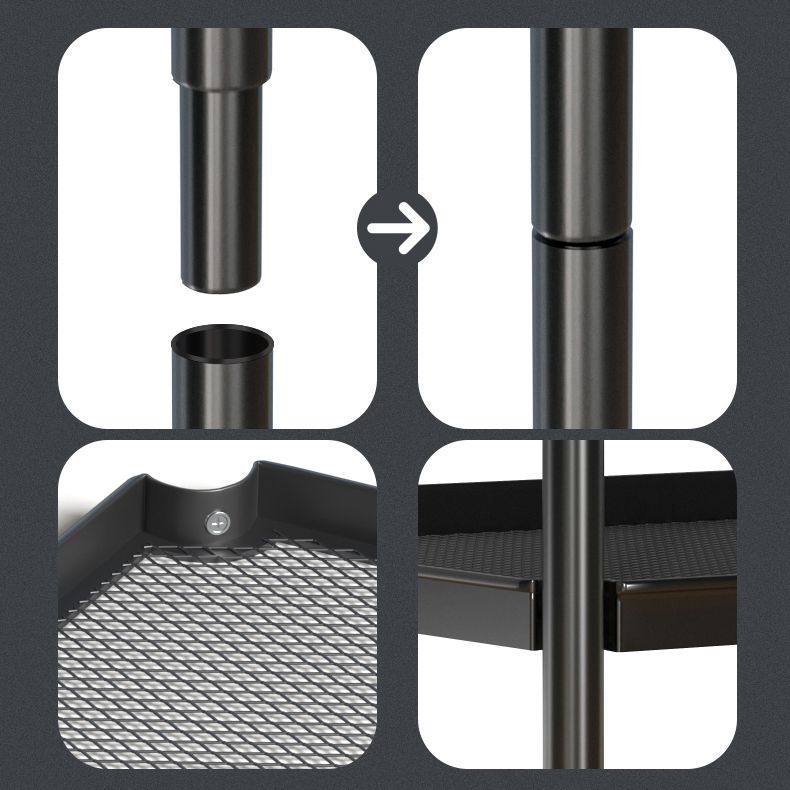 Contemporary Wardrobe Cabinet with Shelves Steel Wardrobe Armoire