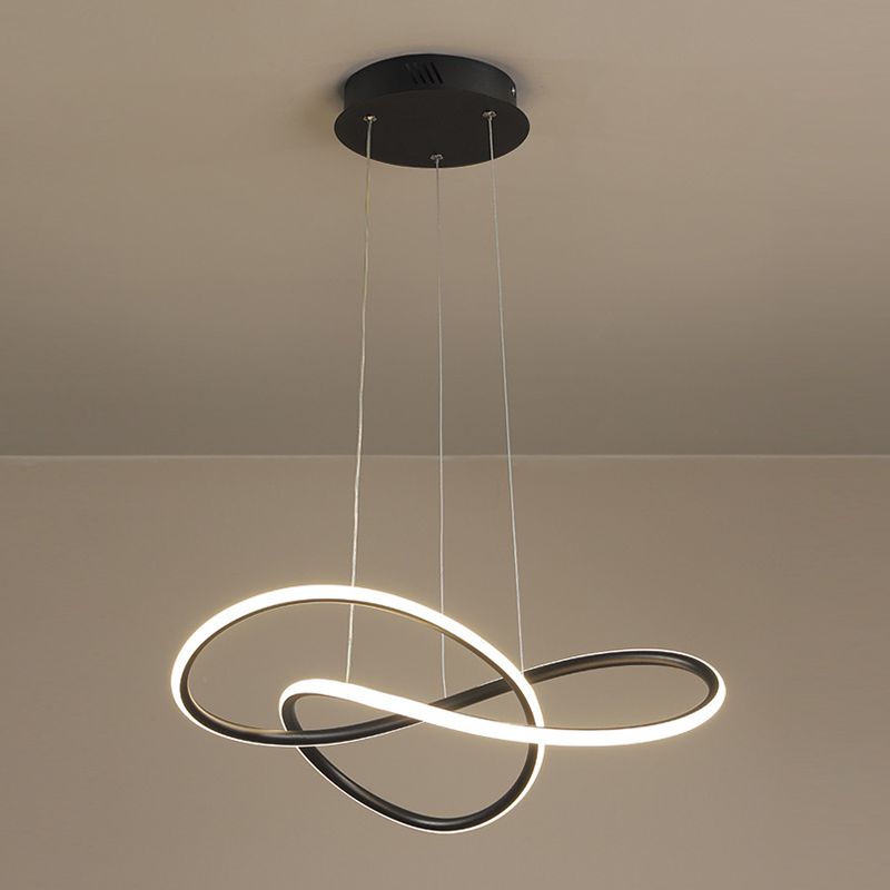 Metallkurven formen Deckenkronleuchter moderner LED -Decke Anhänger Licht für Wohnzimmer
