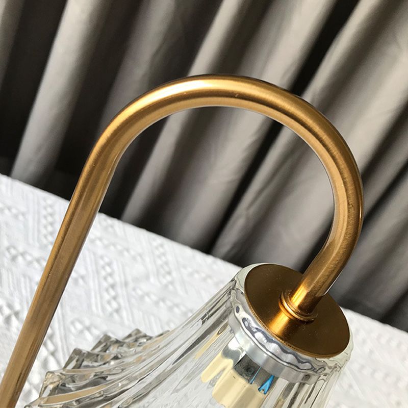 1 illuminazione da tavolo cono chiaro moderno illuminazione da tavolo in vetro per camera da letto, solo luce