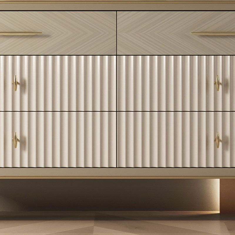 Traditional Horizontal Double Dresser Wood Storage Dresser for Home