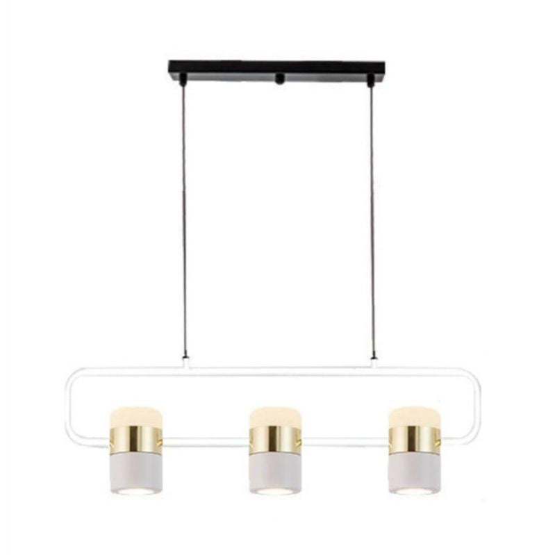 Modern Metal Track Lamps Multi-Head Restaurant Island Light Fixtures with Cylinder Shade