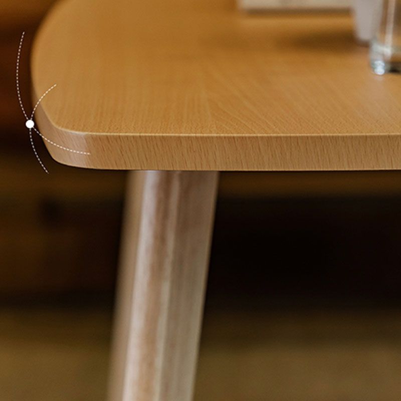 Wooden 4 Legs Cocktail Table Modern Rectangular Coffee Table for Living Room
