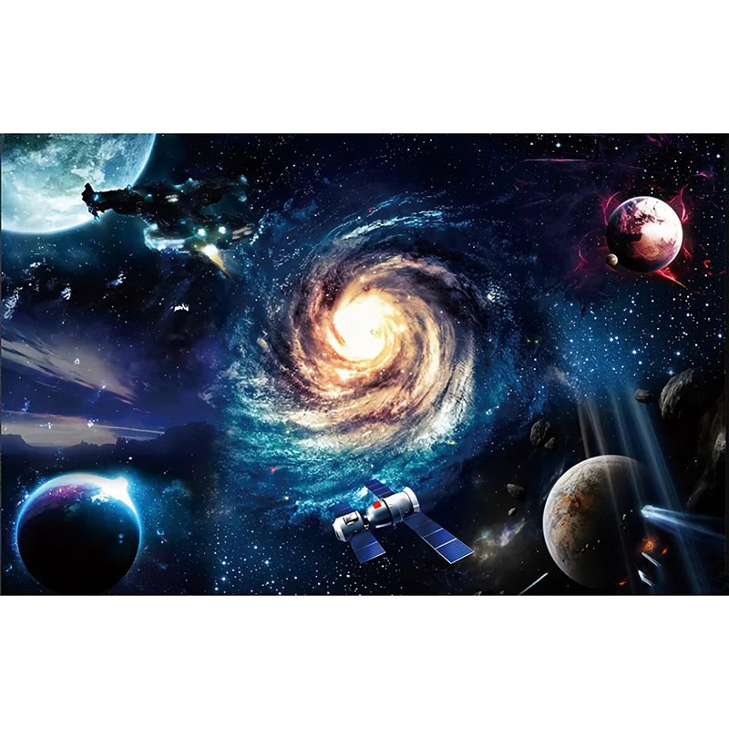 Extra Large Photo Simple Mural Wallpaper for Home Decoration with Galaxy Pattern in Blue