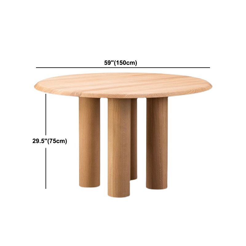 Solid Wood Dining Table Modern Round Dining Room Table for Home