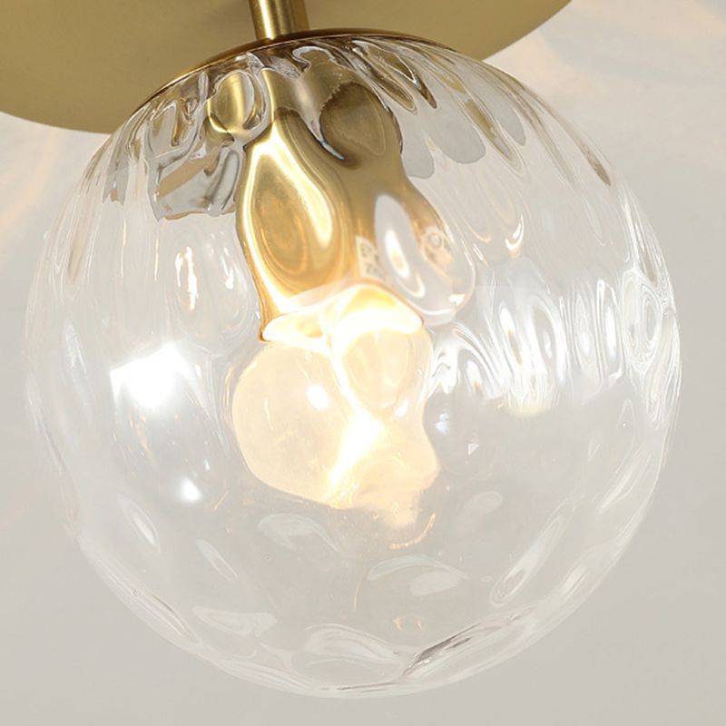 1 Light Spherical Ceiling Light Modern Style Glass Ceiling Lighting for Dining Room