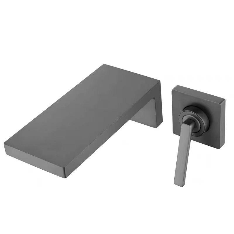 Wall Mounted Bathroom Faucet Waterfall Spout with Lever Handle