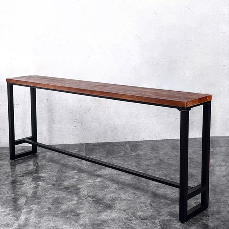 Modern Bar-Height Table Solid Wood Top Bistro Table for Patio Use