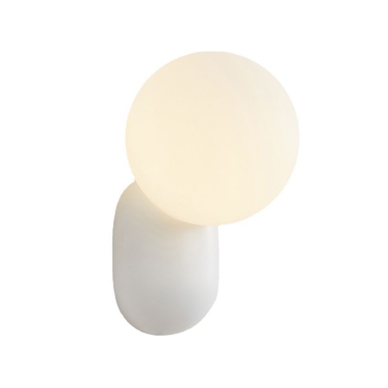 Single Contemporary White Glass Shaded Metallic Wall Mounted for Bedroom