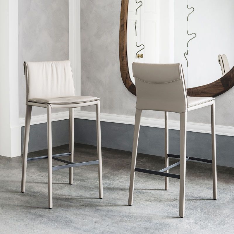 Contemporary Style Metal Bar Stool Footrest Counter Stool for Restaurant
