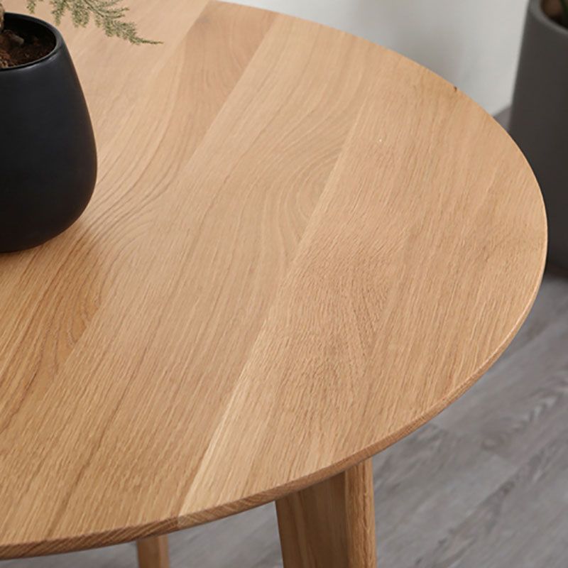 Solid Wood Top Dining Table Contemporary Round Dining Table with 4 Legs