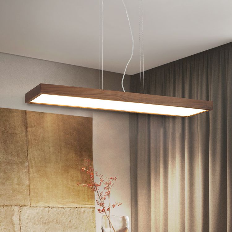 Rechthoek kroonluchter verlichtingsarmaturen eigentijds hout 1 lichte eiland kroonluchter