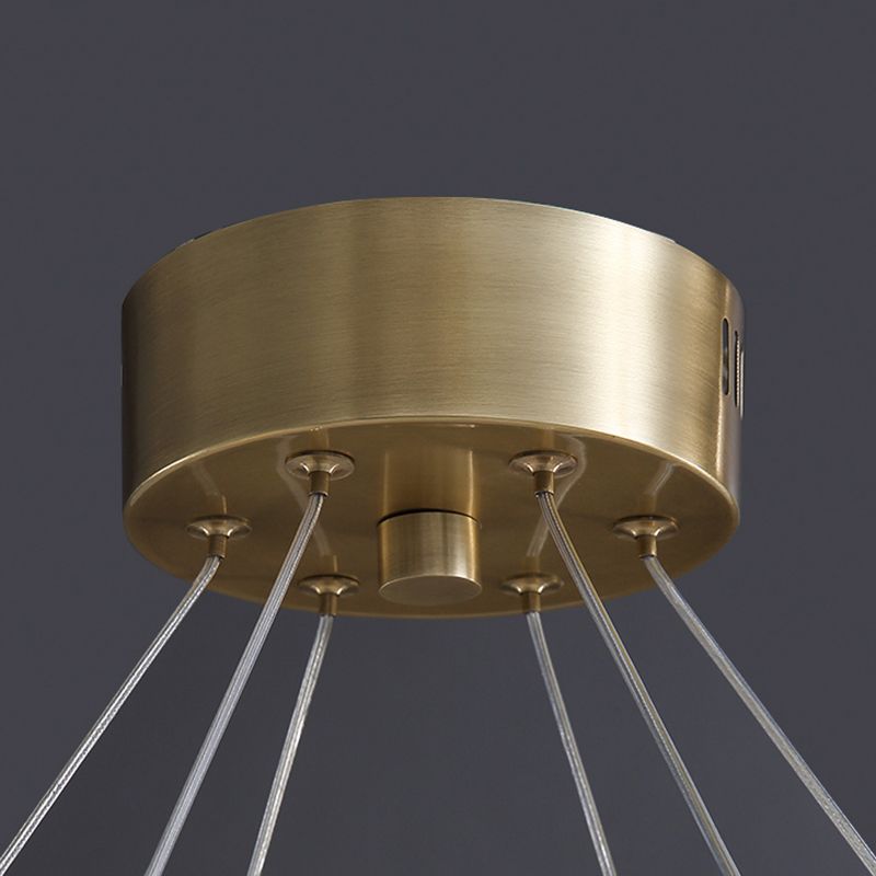 Modern Gold Tiered Chandelier Light Fixtures Metal LED Hanging Lamp for Living Room