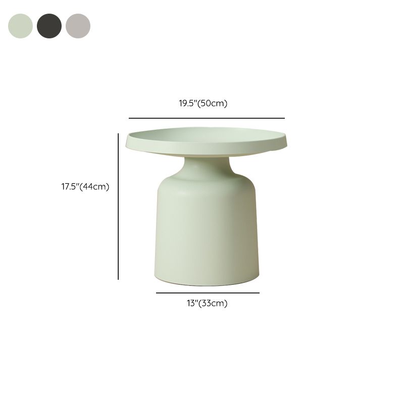 Mid-Century Modern Round Metal Coffee Table Pedestal Tray Top Cocktail Table
