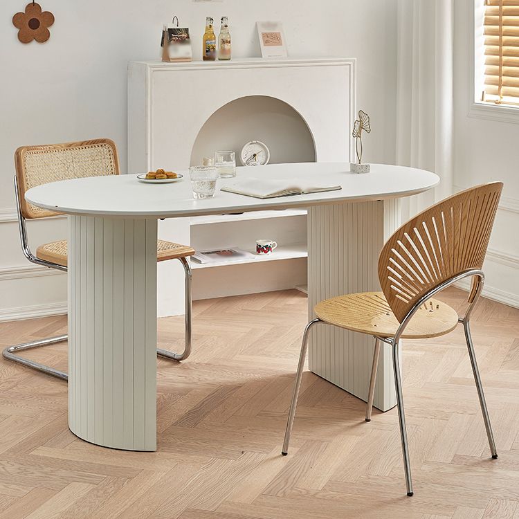 Silla de comedor de metal contemporáneo para uso doméstico Silla lateral de comedor con respaldo abierto