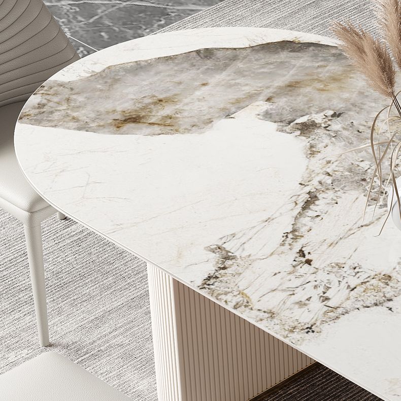 Traditional Luxury Dining Table Sintered Stone Oval Table for Home