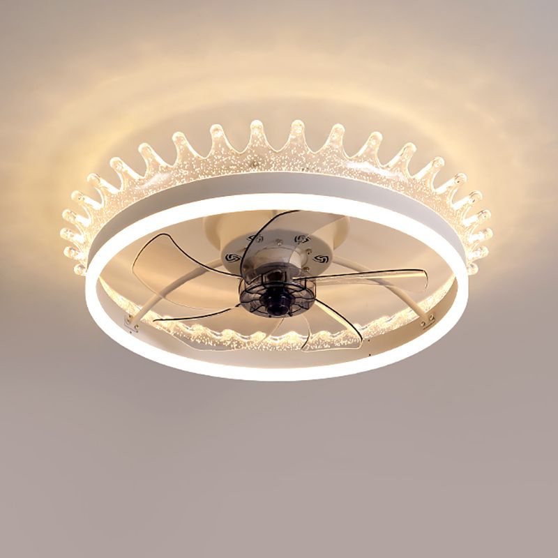 Metal Fan Ceiling Lights Modern Style 1 Light Flush Mount Lamp for Bedroom