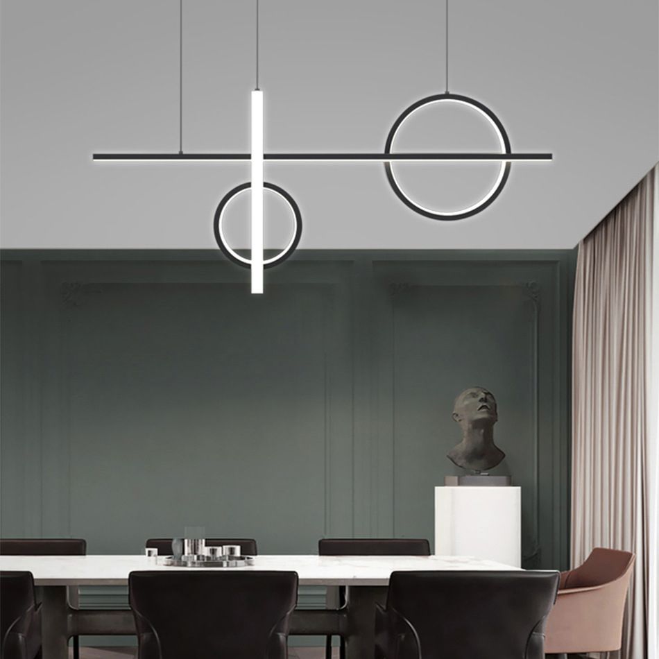 4 Light Geometric Island Lights Modern Kitchen Island Lighting Metal Island Chandelier